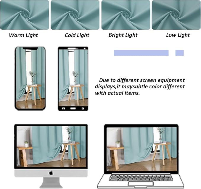 Simplebrand Ava Aqua Blackout Curtains - Image 9