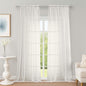 Ivory Sheer Curtains, Sheer Curtains 96 inches Long 2 Panels Set, Rod Pocket by OWENIE