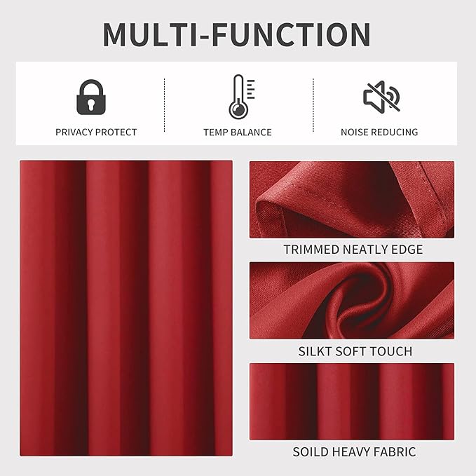 Joydeco Blackout Curtains 90 inch Long 2 Panels Set, Thermal Insulated Long - Image 3