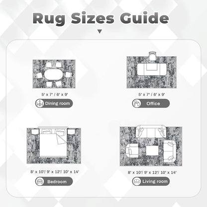 pmtsns Area Rugs 9x12 for Living Room: Washable Rug Modern Abstract Neutral - Image 8