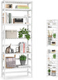 Homykic 6-Tier Bamboo Bookshelves and Bookcases, Adjustable 63.4”Tall Shallow by Homykic