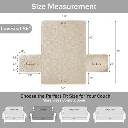 Camel Loveseat Covers 2 Cushion Couch, Water-Repellent Sofa Cover - Image 7