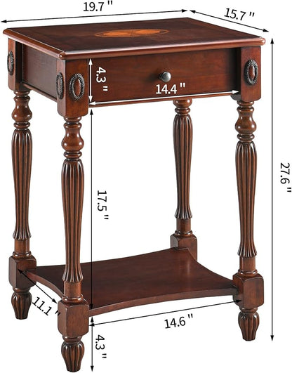 PADMA HOUSE Solid Wood Rectangle Side Table - Image 2