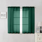 Hunter Green Sheer Curtains 54 Inch Length 2 Panels, Voile Light Filtering by Lecloud
