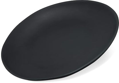 Carlisle FoodService Products Ridge Reusable Plate Salad Plate, Rimless Plate for Home and Restaurant, Melamine, 9 Inches, Slate, (Pack of 12)