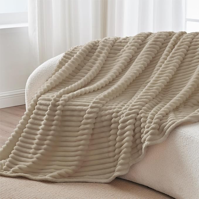 BEDELITE Ribbed Fleece Throw Blanket - Image 8