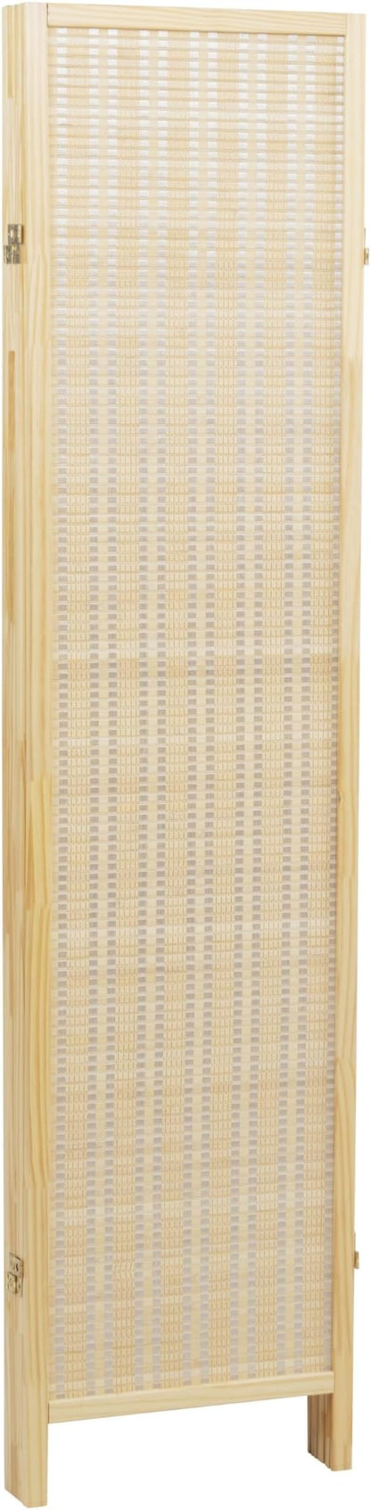 Roundhill Furniture Inkwell 4-Panel Bamboo Room Divider, Folding Portable - Image 8