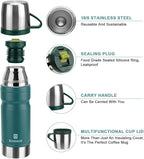 Vacuum Insulated Water Bottle Thermo Water Flask with Cup 680ml/23oz Stainless Steel Thermal Water Bottles Thermo for Hot and Cold Drinks Coffee Water(Blue,Set)