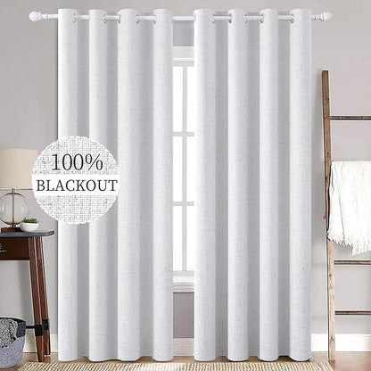 MIULEE 100% Blackout Linen Curtains by MIULEE