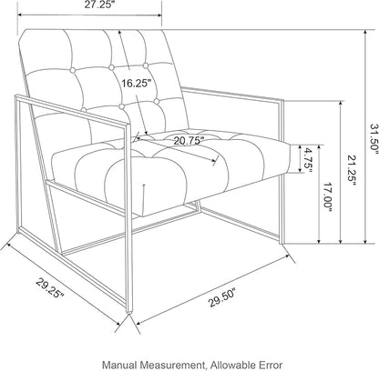 Glitzhome Mid Century Modern Accent Chair, Modern Living Room Chairs - Image 2