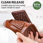 Chocolate Bar Molds - Silicone, Non-Stick, Pistachio & Milk Chocolate - 2 of Each - Set of 6