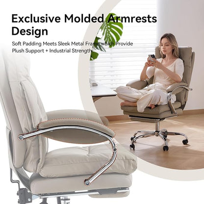 LEAGOO Office Chair with Foot Rest, Executive Reclining Office Chairs with Arms - Image 6