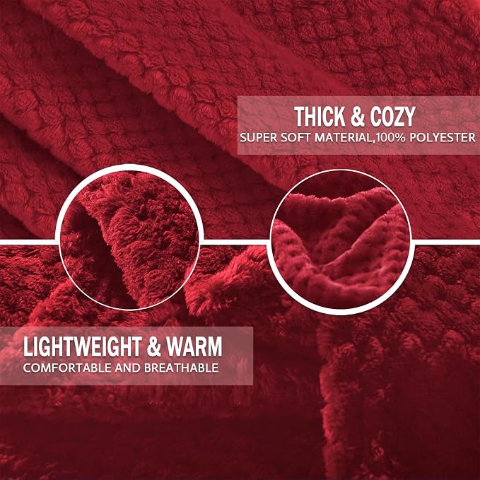 Exclusivo Mezcla Large Waffle Fleece Throw Blanket - Image 5