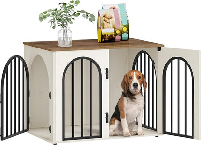 Hzuaneri 31.5'' Wooden Dog Crate Furniture, Indoor Dog Kennel Dogs Cage by Hzuaneri
