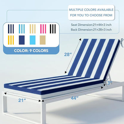 L'AGRATY Outdoor Lounge Chaise Cushion: 72x21x3 Inch Waterproof Lounge Chair - Image 2
