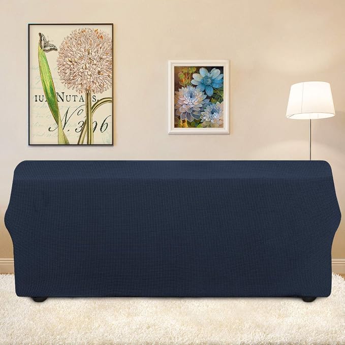 Easy-Going Stretch 4 Seater Oversized Sofa Couch Cover Dark Blue | 1-Piece - Image 3