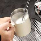 Milk Frothing Pitcher 500ML - Espresso Steaming Pitcher with Large Handle and V-Spout,Stainless Steel Milk Frothing Cup for Cappuccino, Latte Art,Coffee Machine Accessories
