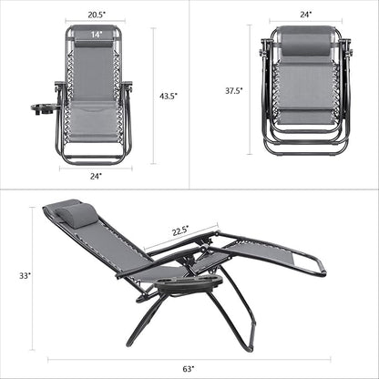 Devoko Patio Zero Gravity Chair Outdoor Folding Adjustable Reclining Chairs - Image 2
