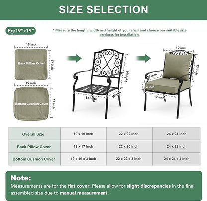 Summsun Water Resistant Outdoor Chair Cushions, Faux Linen Backrest and Deep - Image 7