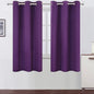 Purple Thermal Blackout Curtains/38 x 63 Inch/Set of 2 Panels Room Darkening by Lemomo