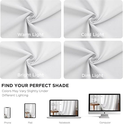 Joydeco 90 Inch 60% Blackout White Curtains 2 Panels, Elegant Semi Sheer - Image 9