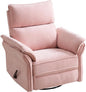 Rocking Chair Nursery with Adjustable Headrest, Manual Swivel Rocker Recliner by Rhevoy