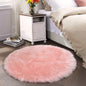Latepis Pink Faux Sheepskin Round Rugs 6.7ft Cute Furry Rug by Latepis