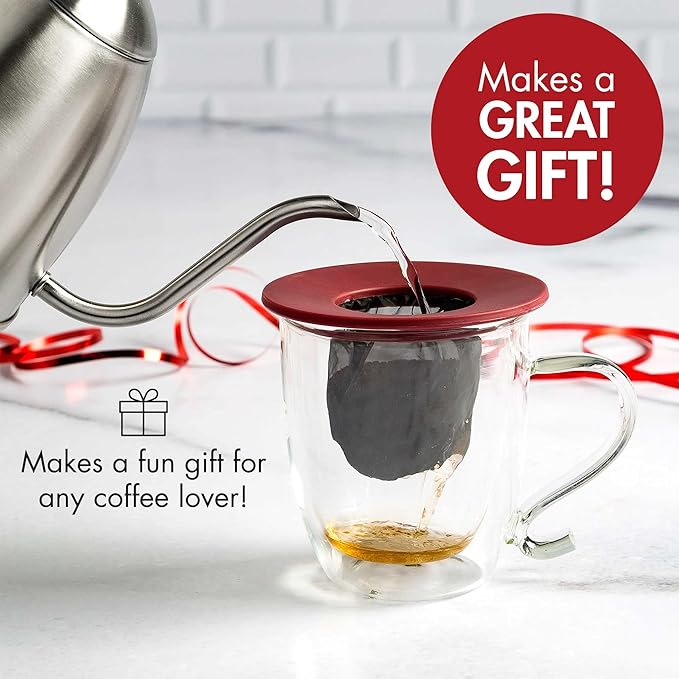 Primula Brew Buddy Portable Pour Over, Reusable Fine Mesh Filter, Dishwasher Safe, Single Serve Coffee or Tea at Any Strength, Ideal for Travel or Camping, Red, 2-Pack (Pack of 6)