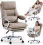 LEAGOO Office Chair with Foot Rest, Executive Reclining Office Chairs with Arms by LEAGOO