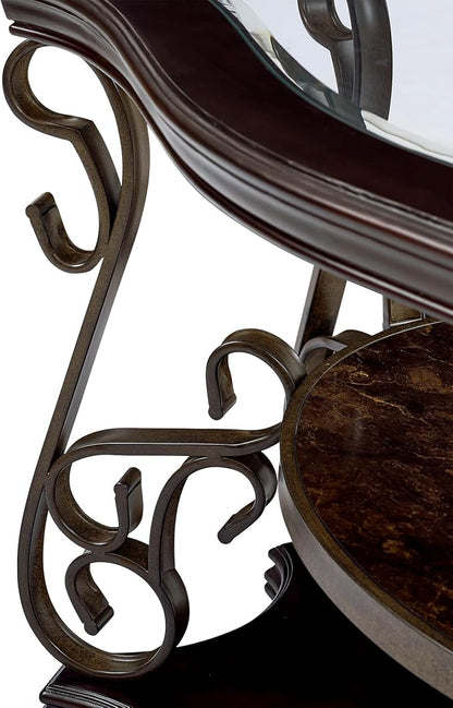 54'' Dark Brown Retro Wooden Sofa Table - Image 7