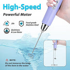 Milk Frother with Stand Rechargeable- Handheld Coffee Frother with 3 Stainless Whisks 3 Speed Adjustable, Electric Whisk Drink Mixer, Foam Maker Blender for Matcha Latte Cappuccino Chocolate