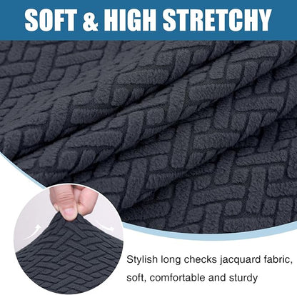 Smiry Waterproof Couch Cushion Covers, Stretch Jacquard Thick Sofa Cushion - Image 7