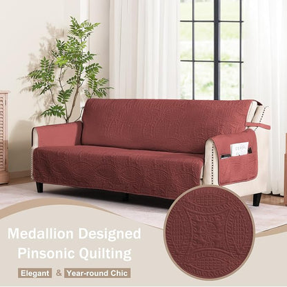 Quilted Grand Sofa Covers for 4 Cushion Couch, Couch Cover for Grand Sofa - Image 2