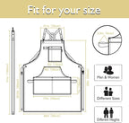 10 Pack Kitchen Apron, Work Apron, Canvas, Multiple Pockets, Gardening, Painting, BBQ, Artist, Carpenter, Sizes M to XXL, Amber