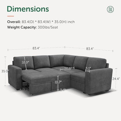 HONBAY Modular Sectional Sleeper Sofa - Image 2