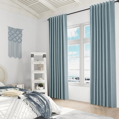 Blue 100% Blackout Curtains 92 Inch Length 2 Panels Set - Image 8