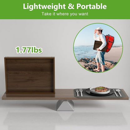Artmeer Bed Tray Table with Folding Legs, Bamboo Breakfast in Bed - Image 5