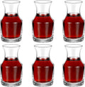 6 Pack Single Serving Wine Carafe Glass Small Mini Carafe Individual Wine Refill Decanter for Dinner Parties Tastings Bars Restaurants (7.7 oz)