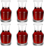 6 Pack Single Serving Wine Carafe Glass Small Mini Carafe Individual Wine Refill Decanter for Dinner Parties Tastings Bars Restaurants (7.7 oz)