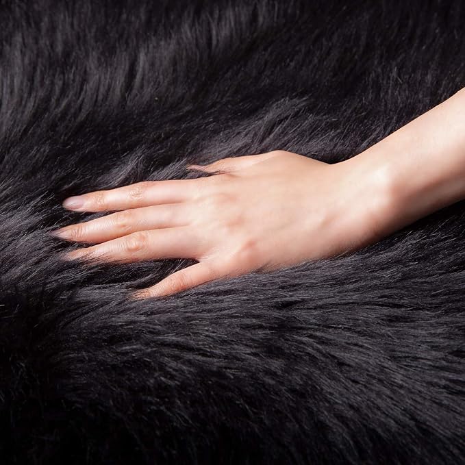 Ashler Faux Fur Rug, 2 x 3 Ft, Machine Washable | Fluffy Sheepskin Fur - Image 4