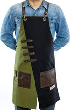 Apron for Women and Men Waterproof Canvas Extra Pocket for Chef Barista Gardening BBQ Grilling Crossback Unisex