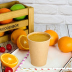 LITOPAK 100 Pack 12 oz Kraft Paper Cups, Disposable Coffee Cups, Disposable Drinking Cups, Hot Coffee Cups, Paper Coffee Cups for Water, Coffee, Juice, and Milk