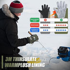 HANDLANDY Winter Insulated Work Gloves, 3M Thinsulate Thermal Water-Resistant Gloves for Men Women Touch Screen, Warm Ski Snowboard Cold Weather Gloves (Pink Grey, Medium)