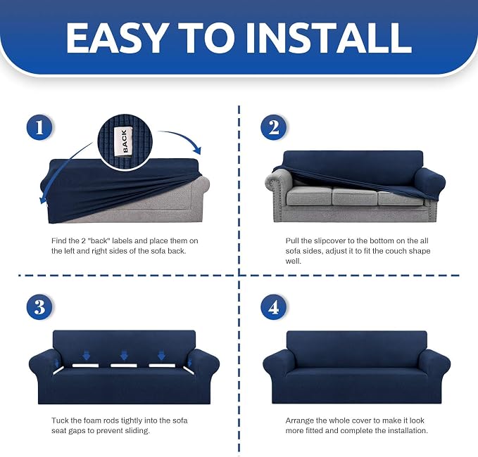 Stretch Chair Sofa Slipcover, Single Couch Cover, Pet Friendly Furniture - Image 4