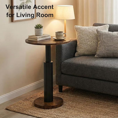LAATOOREE Round Side Tables Set of 2, Pedestal Drink Table, Spacious Top - Image 8