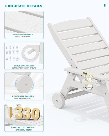 SERWALL Patio Chaise Lounge Chair Set of 2 - Image 5