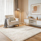Creamy White Rabbit Striped Plush Rug 5'x8', Fluffy Faux Fur Shaggy Area Rug by CHOVY
