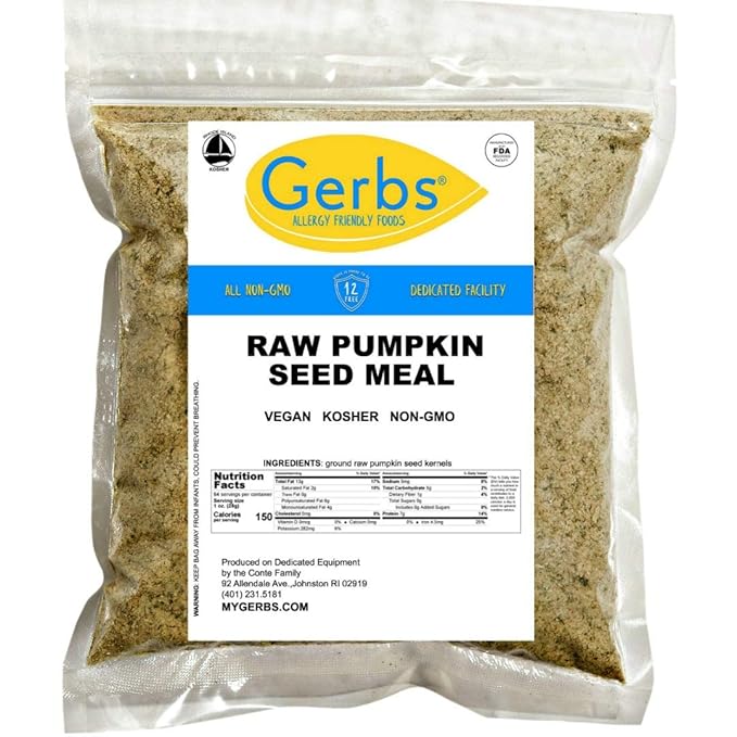 GERBS Pumpkin Seed Meal 4 LBS. Premium Grade | Freshly Harvested & Packaged in Resealable Bulk Bag | Non-GMO, Keto & Paleo | Heart healthy, Natural Sleep Aid & antioxidant rich | Gluten Peanut Free