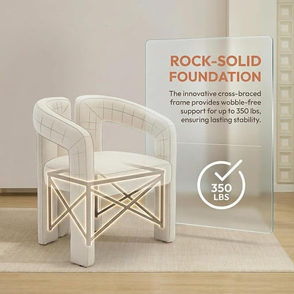Hyfirm Upholstered Linen Barrel Dining Chairs Set of 6, Modern Accent Kitchen - Image 5