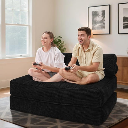HABUTWAY Folding Sofa Bed, Foldable Floor Sofa Lounge w/Dual-Pillow & Handle - Image 3